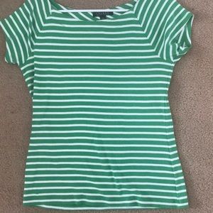 Green and White striped shirt